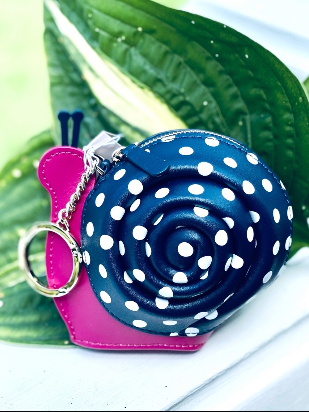 Kate Spade Snail coin purse polkadot with keychain Novelty NWT collectors find 🐌